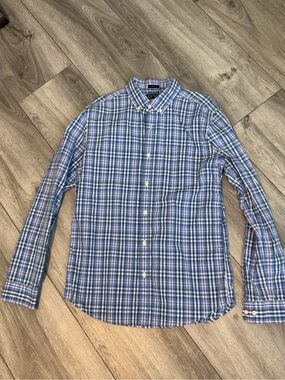 RYE by Hawker Rye Men’s Medium Slim Fit Blue Plaid Button Down Shirt